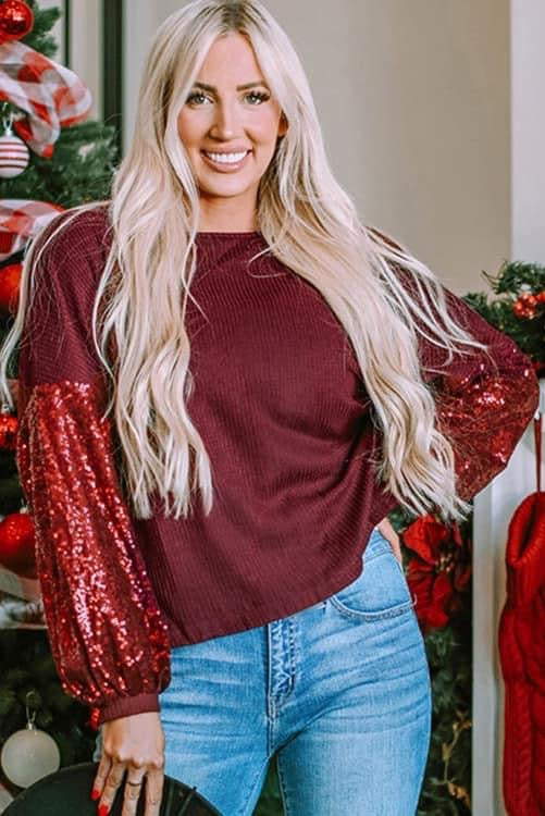 Red long sleeve sparkly