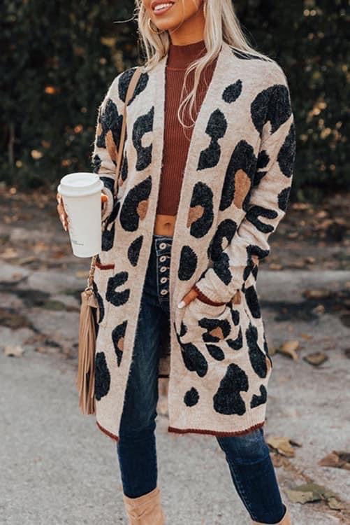 Leopard midi cardigan