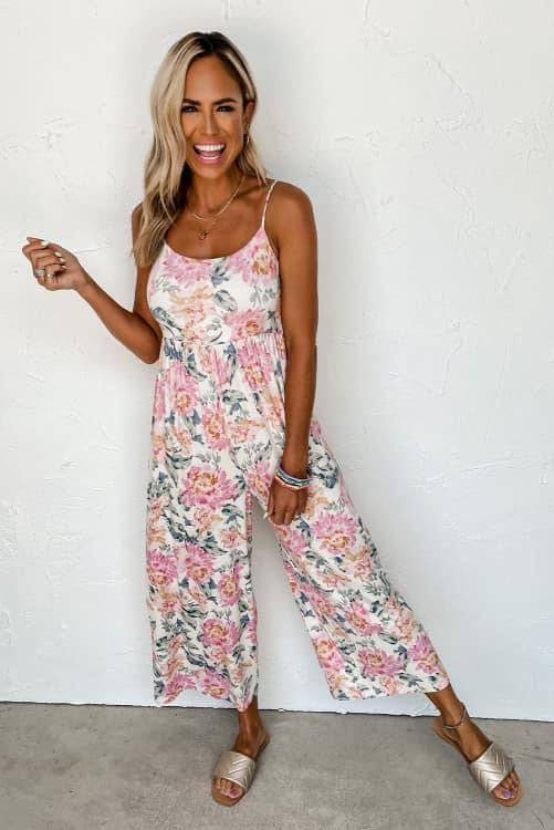 White Floral Jumpsuit