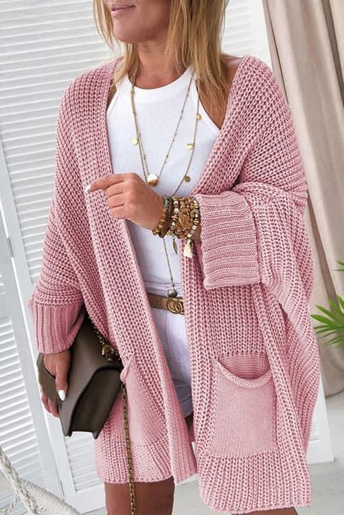 Pink oversized cardigan