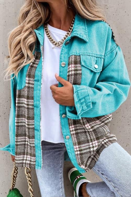 Patchwork pockets denim jacket