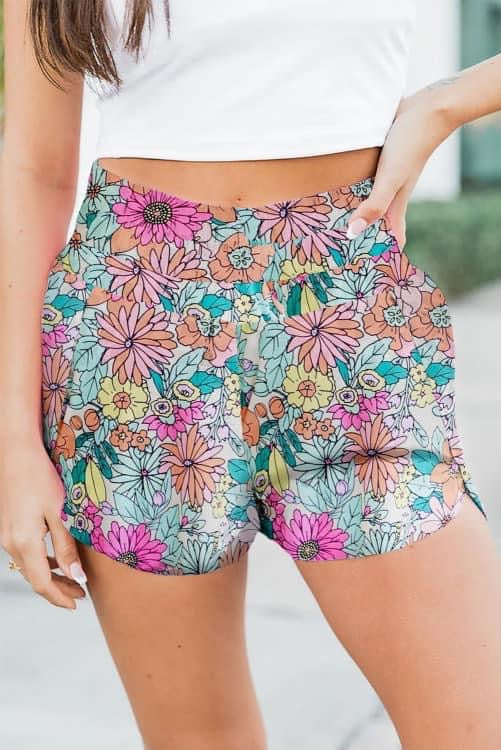 Multicolor floral shorts