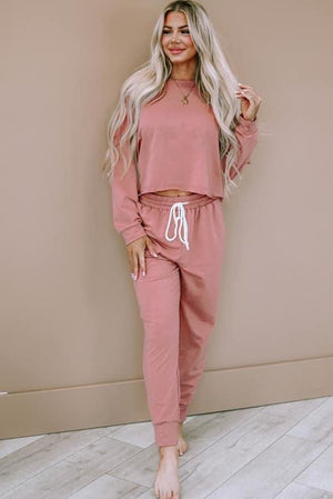 Pink boxy top and joggers