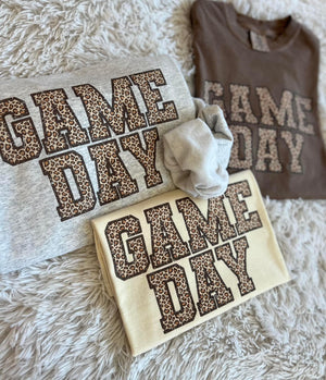 Game day sweatshirt (leopard font)