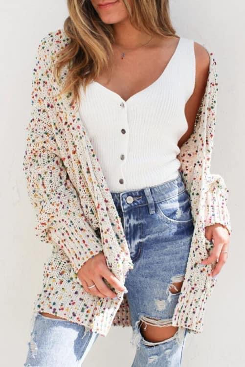 Confetti dot cardigan