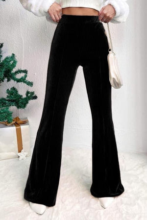 Black corduroy flare pants