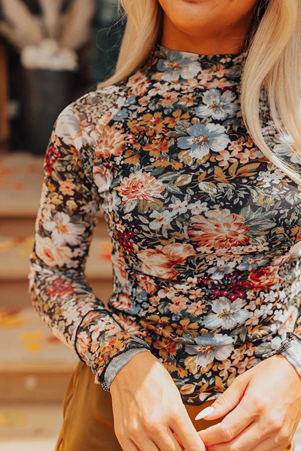 Mesh floral top