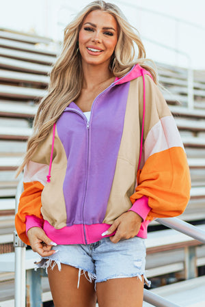 Full zip colorful hoodie