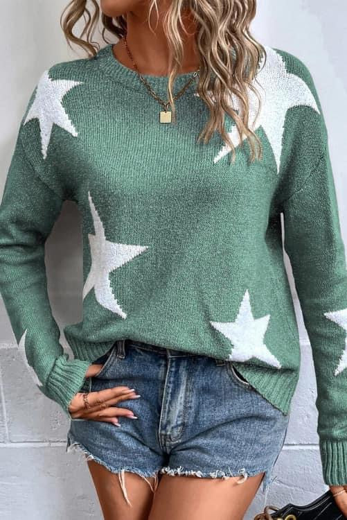 Green star sweater