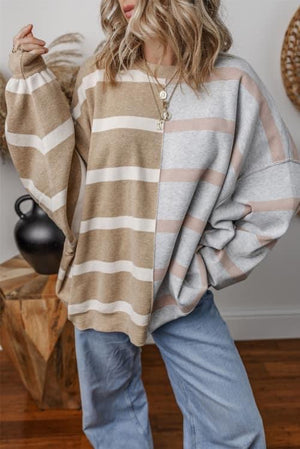 Khaki striped sweater