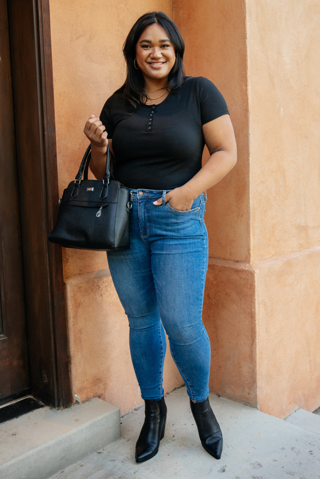 Perfect Tuck Bodysuit in Black