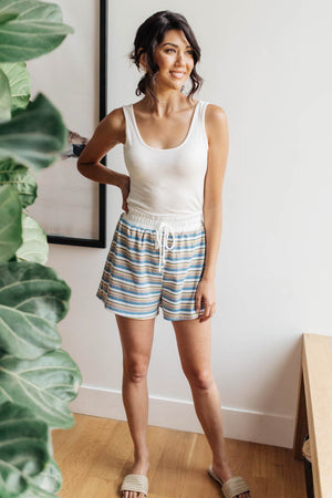 Emery Striped Shorts in Blue