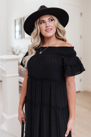 Olivia Tiered Maxi Dress in Black