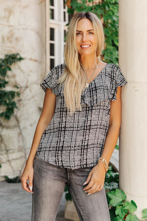 Plaid Ruffled Top