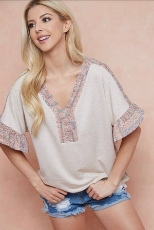 Mara boho print top