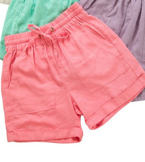 Linen drawstring shorts